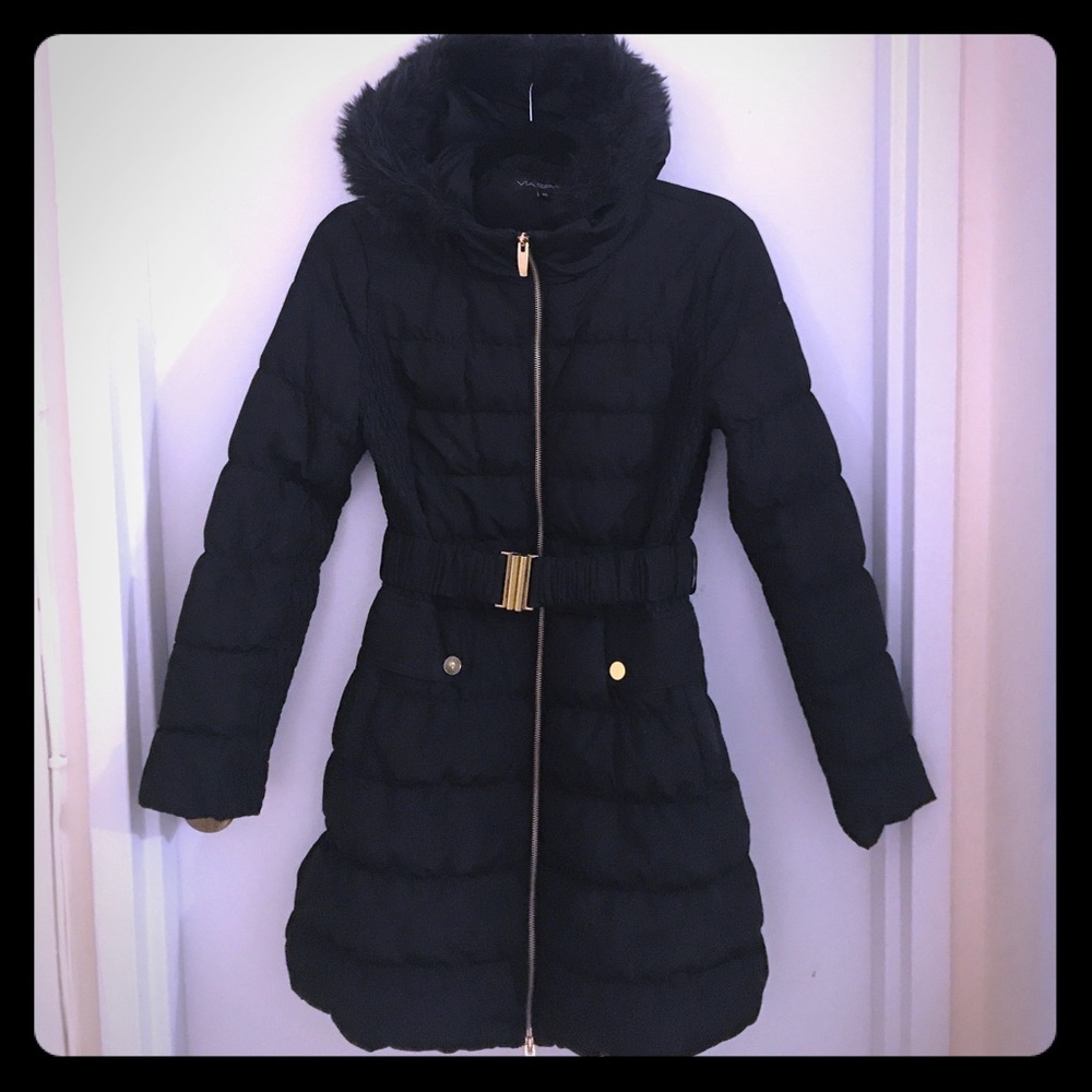 Via Spiga black down coat.